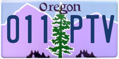 OR license plate 011PTV