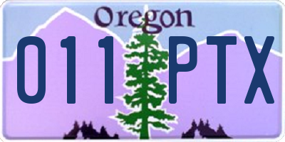 OR license plate 011PTX