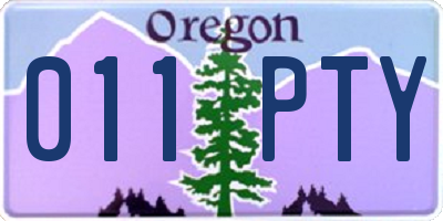 OR license plate 011PTY