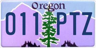 OR license plate 011PTZ