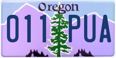 OR license plate 011PUA