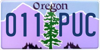 OR license plate 011PUC