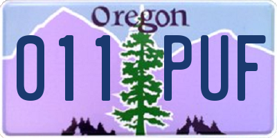 OR license plate 011PUF