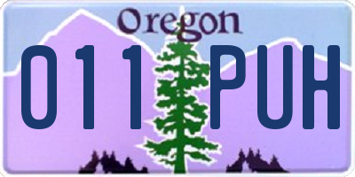 OR license plate 011PUH