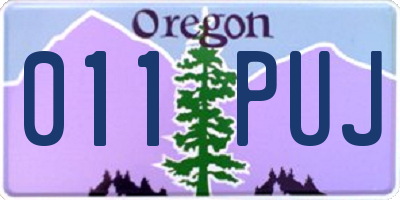 OR license plate 011PUJ
