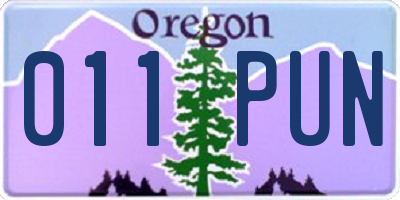OR license plate 011PUN
