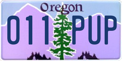 OR license plate 011PUP