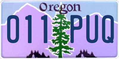 OR license plate 011PUQ