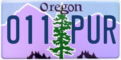 OR license plate 011PUR