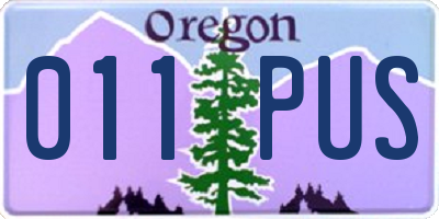 OR license plate 011PUS