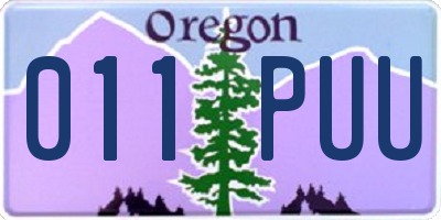 OR license plate 011PUU