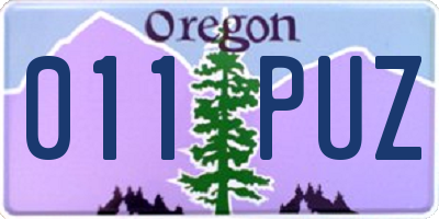 OR license plate 011PUZ