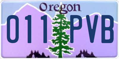 OR license plate 011PVB