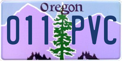 OR license plate 011PVC