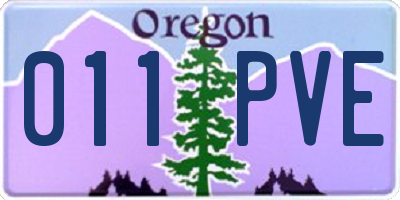 OR license plate 011PVE