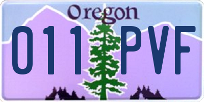 OR license plate 011PVF