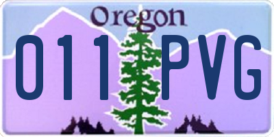 OR license plate 011PVG