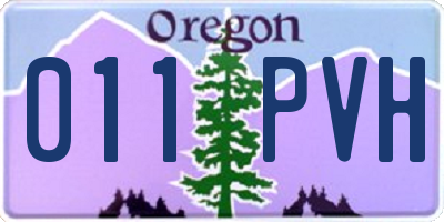 OR license plate 011PVH