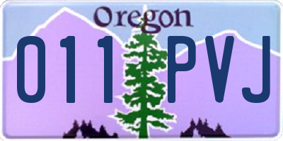 OR license plate 011PVJ