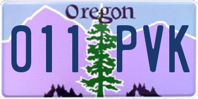 OR license plate 011PVK