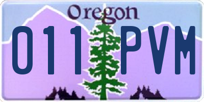 OR license plate 011PVM
