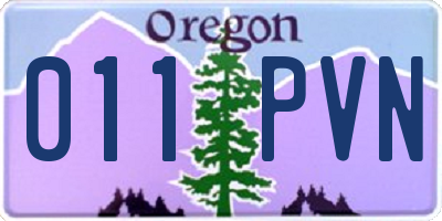 OR license plate 011PVN