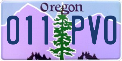 OR license plate 011PVO
