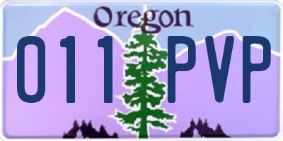 OR license plate 011PVP