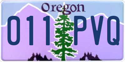OR license plate 011PVQ