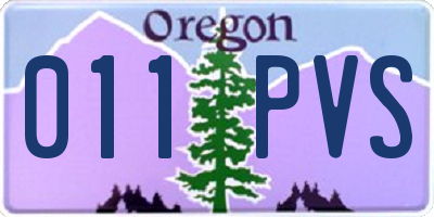 OR license plate 011PVS