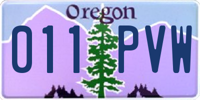 OR license plate 011PVW