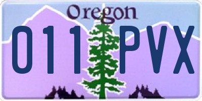 OR license plate 011PVX