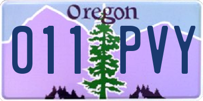 OR license plate 011PVY
