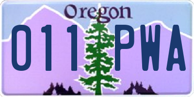 OR license plate 011PWA