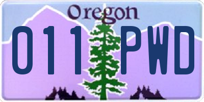 OR license plate 011PWD