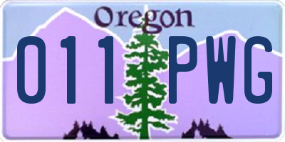 OR license plate 011PWG