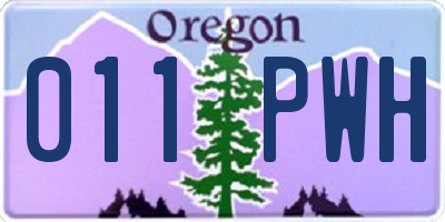 OR license plate 011PWH