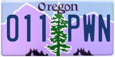 OR license plate 011PWN