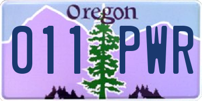 OR license plate 011PWR