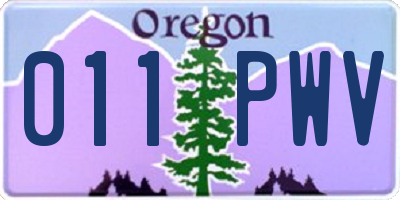 OR license plate 011PWV