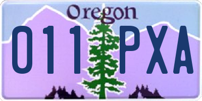 OR license plate 011PXA