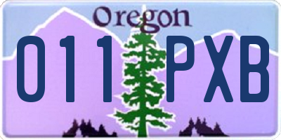 OR license plate 011PXB