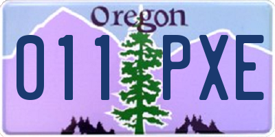 OR license plate 011PXE
