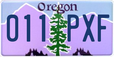OR license plate 011PXF