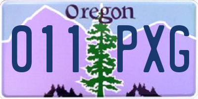 OR license plate 011PXG
