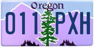 OR license plate 011PXH
