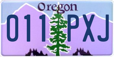 OR license plate 011PXJ