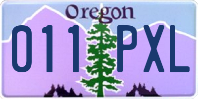 OR license plate 011PXL