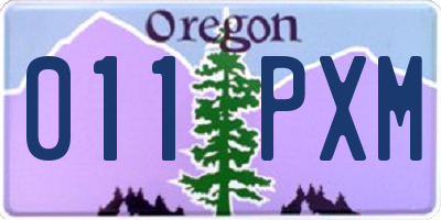 OR license plate 011PXM