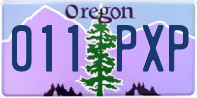 OR license plate 011PXP